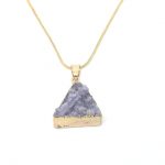 Purple Druzy Quartz Crystal Necklace