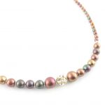 Czech Druk crystal necklace and earrings jewellery set