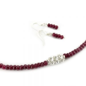 Genuine ruby necklace and earrings set online uk