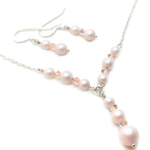 Swarovski pearl bridal necklace