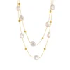 Faux pearl gold necklace