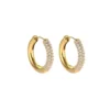 gold zircon hoop earrings