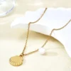 Elegant-Fashion-Simple-Ocean-Shell-Pearl-Pendant-304-Stainless-Steel-18K-Gold-Plated-Women-s-Necklace-All-Seasons-Lobster-Clasp-Cable-Chain-Cross-Chain-Vacuum-Electroplating-Furnace-3