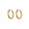 gold zircon hoop earrings