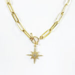 guiding north star gold necklace