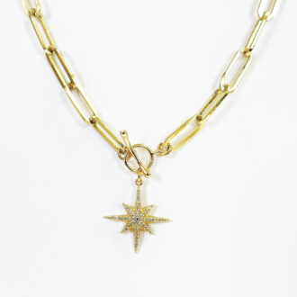 guiding north star gold necklace