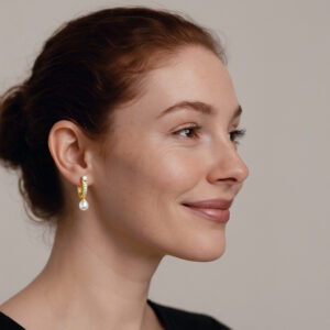 gold zircon earrings