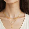 layering gold necklace